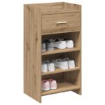 vidaXL Skriňa na topánky Dub artisan 48 x 36 x 92 cm Kompozitné drevo – Obrázok 2