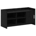 vidaXL Skriňa na topánky s úložiskom Čierny dub 100 x 39,5 x 51 cm