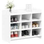 vidaXL Skriňa na topánky Biela 85 x 39,5 x 70 cm Kompozitné drevo – Obrázok 2