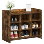 vidaXL Skriňa na topánky Dymový dub 85 x 39,5 x 70 cm Kompozitné drevo – Obrázok 2