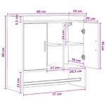 vidaXL Stenná polica Nástenná montáž Biela 80 x 36 x 80 cm – Obrázok 8