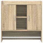 vidaXL Stenná polica Nástenná montáž Dub sonoma 80 x 36 x 80 cm – Obrázok 4