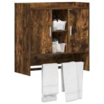 vidaXL Stenná polica Nástenná montáž Dymový dub 80 x 36 x 80 cm – Obrázok 2