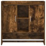 vidaXL Stenná polica Nástenná montáž Dymový dub 80 x 36 x 80 cm – Obrázok 4