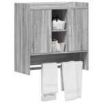 vidaXL Stenná polica Nástenná montáž Sivý Sonoma 80 x 36 x 80 cm – Obrázok 2