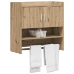 vidaXL Stenná polica Nástenná montáž Dub artisan 80 x 36 x 80 cm – Obrázok 2