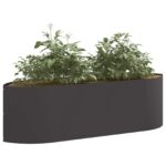 vidaXL Vyvýšený záhon Čierna 140 x 40 x 40 cm Oceľ – Obrázok 3