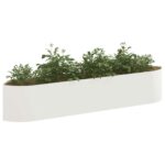 vidaXL Vyvýšený záhon Biela 220 x 40 x 40 cm Oceľ – Obrázok 3