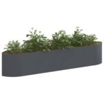 vidaXL Vyvýšený záhon Antracitová 220 x 40 x 40 cm Oceľ – Obrázok 3