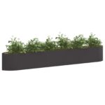 vidaXL Vyvýšený záhon Čierna 300 x 40 x 40 cm Oceľ – Obrázok 3