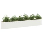 vidaXL Vyvýšený záhon Biela 300 x 40 x 40 cm Oceľ – Obrázok 3