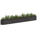 vidaXL Vyvýšený záhon Čierna 380 x 40 x 40 cm Oceľ – Obrázok 3