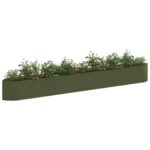 vidaXL Vyvýšený záhon Olivovo zelená 380 x 40 x 40 cm Oceľ – Obrázok 3
