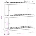 vidaXL Policová jednotka 3 úrovní 100 x 40 x 96 cm PP Hnedá – Obrázok 8