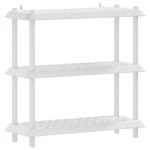 vidaXL Policová jednotka 3 úrovní 100 x 40 x 96 cm PP Biela – Obrázok 2