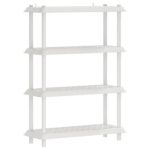 vidaXL Policová jednotka 4 úrovní 100 x 40 x 136,5 cm PP Biela – Obrázok 2