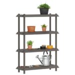 vidaXL Policová jednotka 4 úrovní 100 x 40 x 136,5 cm PP Svetlosivá – Obrázok 3