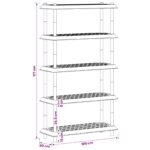 vidaXL Policová jednotka 5 úrovní 100 x 40 x 177 cm PP Biela – Obrázok 8