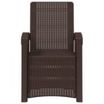 vidaXL Záhradné kreslo s funkciou sklápania - vzhľad ratan 2 pcs Hnedá – Obrázok 4