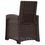 vidaXL Záhradné kreslo s funkciou sklápania - vzhľad ratan 2 pcs Hnedá – Obrázok 6