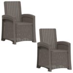 vidaXL Záhradné kreslo s funkciou sklápania - vzhľad ratan 2 pcs – Obrázok 2