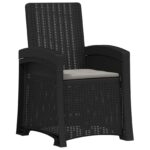 vidaXL Záhradné kreslo s funkciou sklápania - vzhľad ratan 2 pcs – Obrázok 4