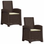 vidaXL Záhradné kreslo s funkciou sklápania - vzhľad ratan 2 pcs – Obrázok 2