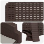 vidaXL Záhradné kreslo s funkciou sklápania - vzhľad ratan 2 pcs – Obrázok 6