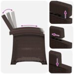vidaXL Záhradné kreslo s funkciou sklápania - vzhľad ratan 2 pcs – Obrázok 7