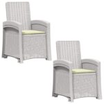 vidaXL Záhradné kreslo s funkciou sklápania - vzhľad ratan 2 pcs – Obrázok 2