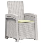 vidaXL Záhradné kreslo s funkciou sklápania - vzhľad ratan 2 pcs – Obrázok 4