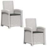 vidaXL Záhradné kreslo s funkciou sklápania - vzhľad ratan 2 pcs – Obrázok 2