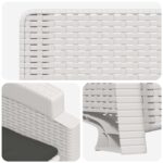 vidaXL Záhradné kreslo s funkciou sklápania - vzhľad ratan 2 pcs – Obrázok 6