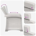 vidaXL Záhradné kreslo s funkciou sklápania - vzhľad ratan 2 pcs – Obrázok 7