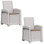 vidaXL Záhradné kreslo s funkciou sklápania - vzhľad ratan 2 pcs – Obrázok 2
