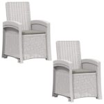 vidaXL Záhradné kreslo s funkciou sklápania - vzhľad ratan 2 pcs – Obrázok 2