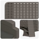 vidaXL Záhradné kreslo s funkciou sklápania - vzhľad ratan 2 pcs – Obrázok 6