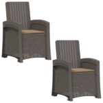 vidaXL Záhradné kreslo s funkciou sklápania - vzhľad ratan 2 pcs – Obrázok 2