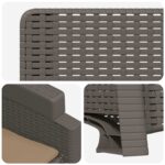 vidaXL Záhradné kreslo s funkciou sklápania - vzhľad ratan 2 pcs – Obrázok 6