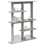 vidaXL Stenná polica Betónovo sivá 102 x 20 x 130 cm Kompozitné drevo – Obrázok 2