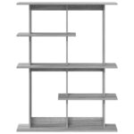 vidaXL Stenná polica Sivý Sonoma 102 x 20 x 130 cm Kompozitné drevo – Obrázok 3