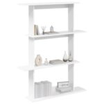 vidaXL Stenná polica Biela 100 x 20 x 126 cm Kompozitné drevo – Obrázok 2