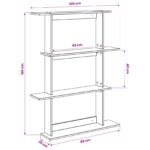 vidaXL Stenná polica Betónovo sivá 100 x 20 x 126 cm Kompozitné drevo – Obrázok 7