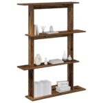 vidaXL Stenná polica Staré drevo 100 x 20 x 126 cm Kompozitné drevo – Obrázok 2