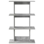 vidaXL Stenná polica Nástenná montáž Betónovo sivá 56 x 20 x 90 cm – Obrázok 3