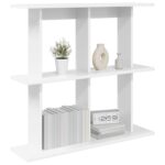 vidaXL Stenná polica Nástenná montáž Biela 80 x 20 x 75 cm – Obrázok 2