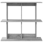 vidaXL Stenná polica Nástenná montáž Sivý Sonoma 80 x 20 x 75 cm – Obrázok 3