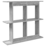 vidaXL Stenná polica Nástenná montáž Sivý Sonoma 80 x 20 x 75 cm – Obrázok 5