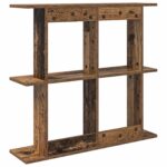 vidaXL Stenná polica Nástenná montáž Staré drevo 80 x 20 x 75 cm – Obrázok 5