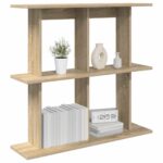 vidaXL Stenná polica Nástenná montáž Dub sonoma 100 x 20 x 75 cm – Obrázok 2